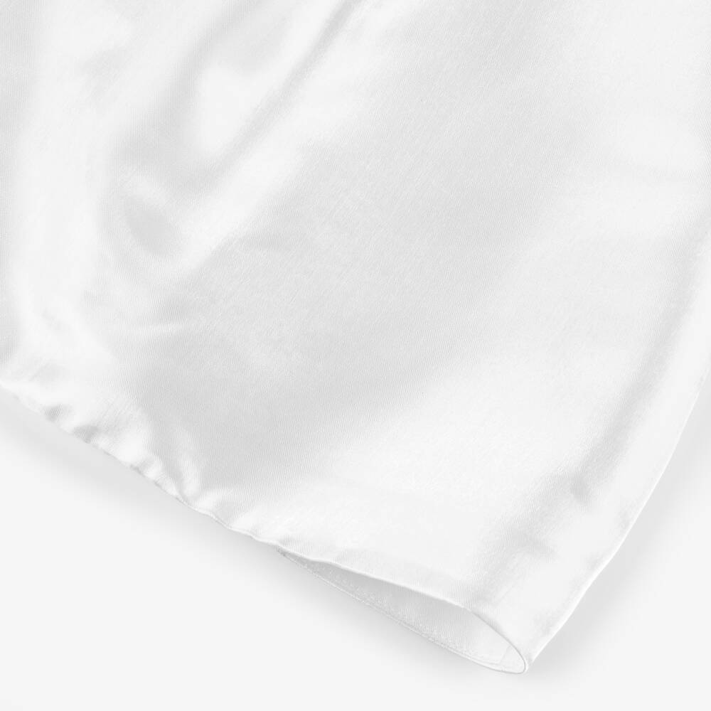 BCBGMAXAZRIA-Girls White Shimmery Satin Dress | Childrensalon