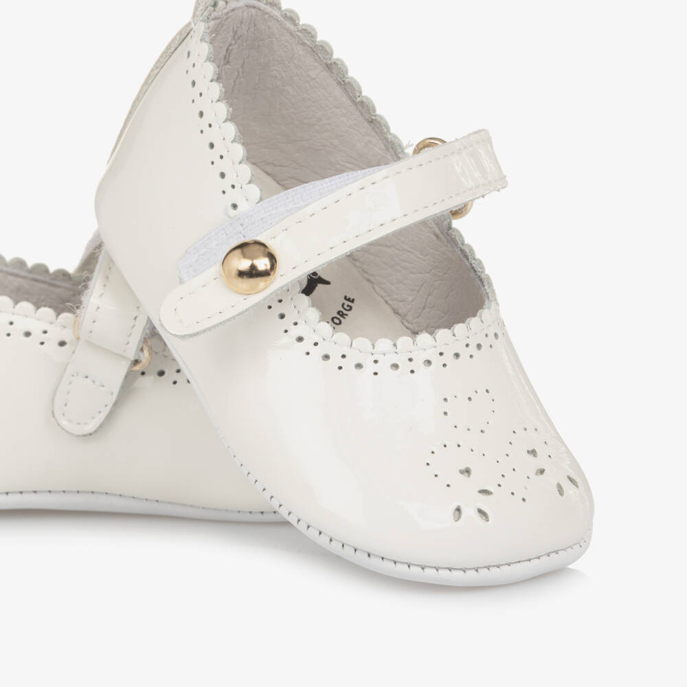 Beatrice & George-Baby Girls White Patent Mary Jane Shoes | Childrensalon