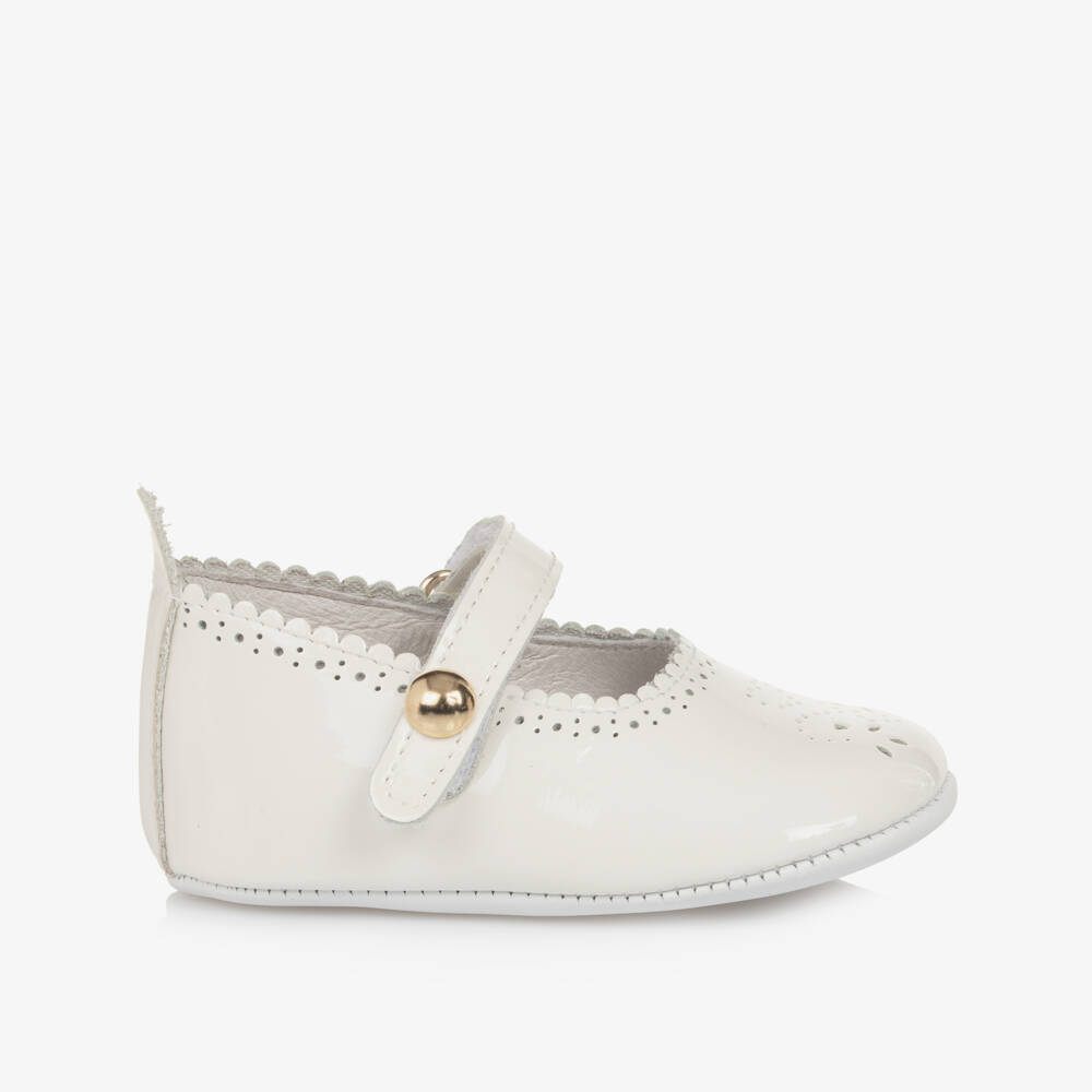 Beatrice & George-Baby Girls White Patent Mary Jane Shoes | Childrensalon