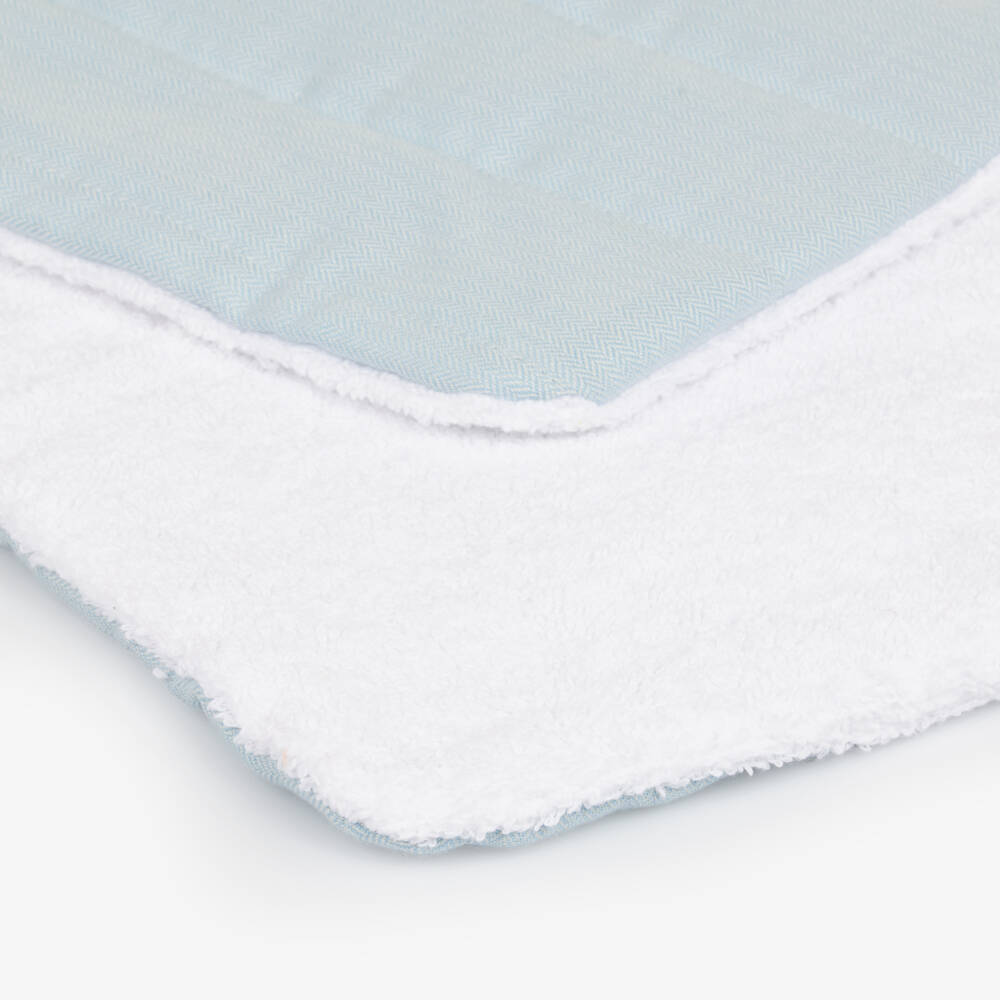 Beatrice & George-Blue Herringbone Baby Changing Bag (28cm) | Childrensalon