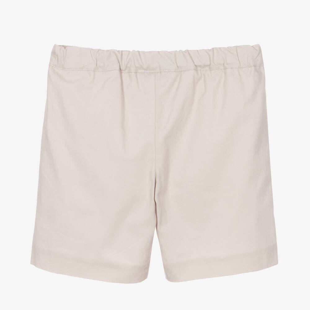 Beatrice & George-Boys Beige Cotton Shorts | Childrensalon