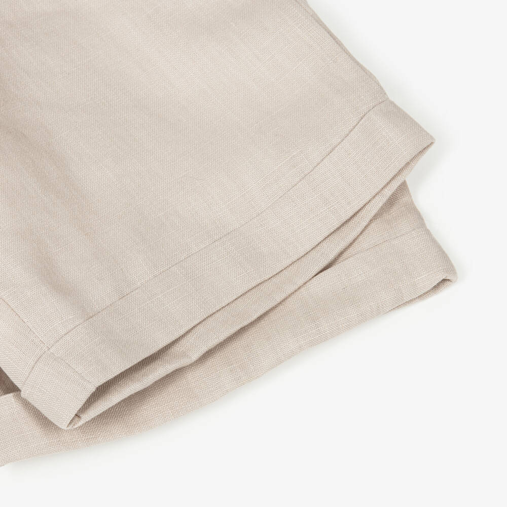 Beatrice & George-Boys Beige Linen Shorts Suit | Childrensalon