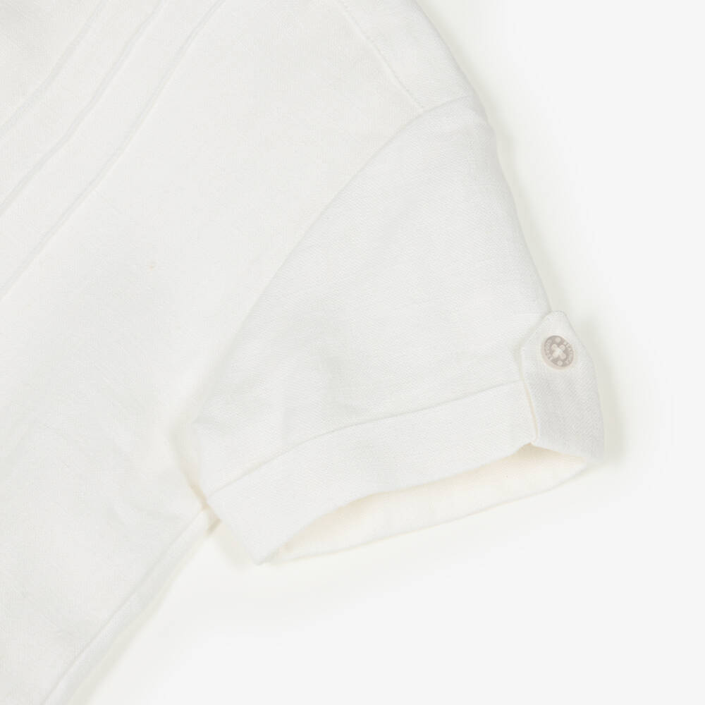 Beatrice & George-Boys Beige Linen Shorts Suit | Childrensalon