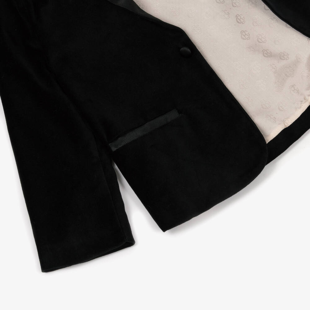 Beatrice & George-Boys Black Velvet Short Tuxedo | Childrensalon