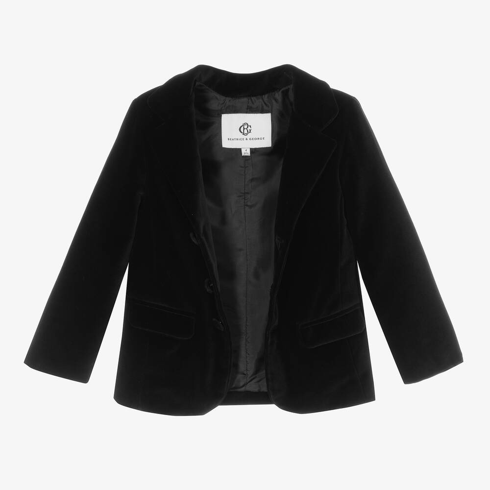Beatrice & George-Черный бархатный костюм для мальчиков | Childrensalon