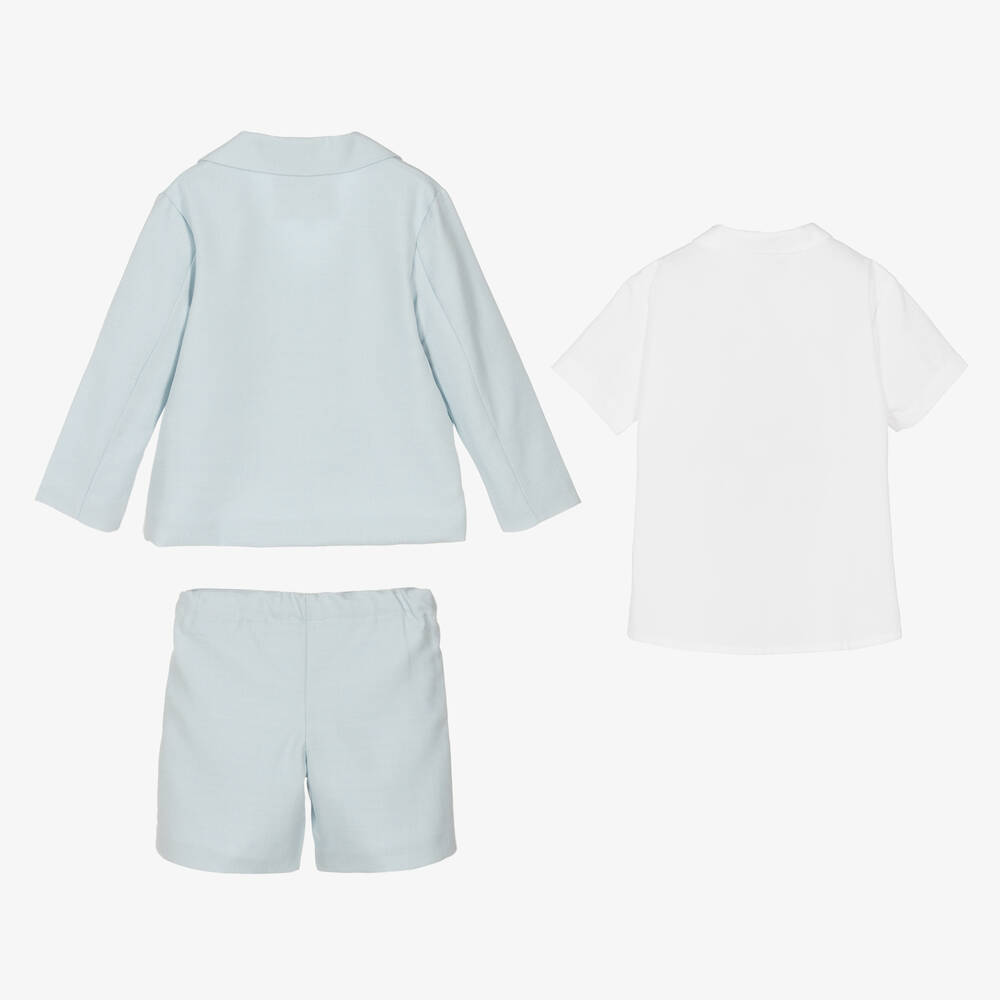 Beatrice & George-Голубой хлопковый костюм с шортами для мальчиков | Childrensalon