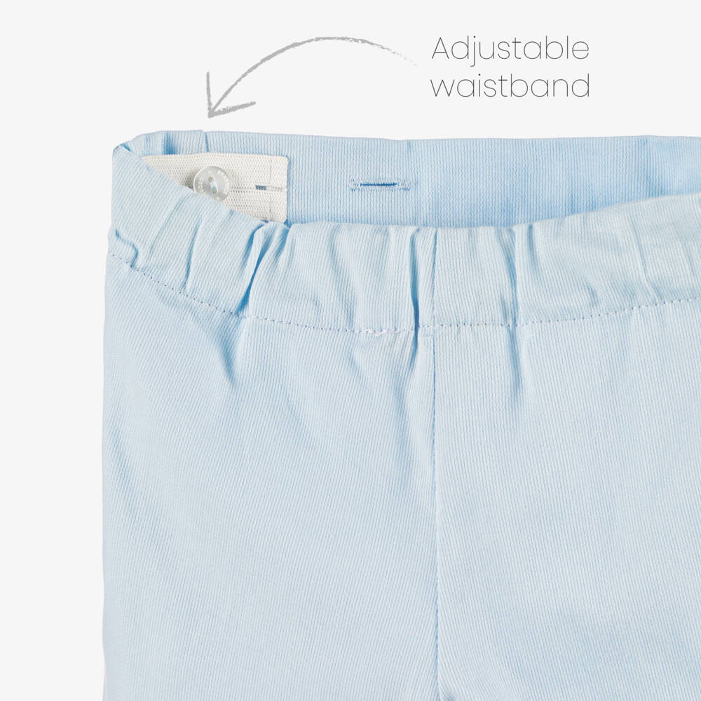 Beatrice & George-بدلة رسمية تطريز سموك لون أزرق فاتح للمواليد | Childrensalon