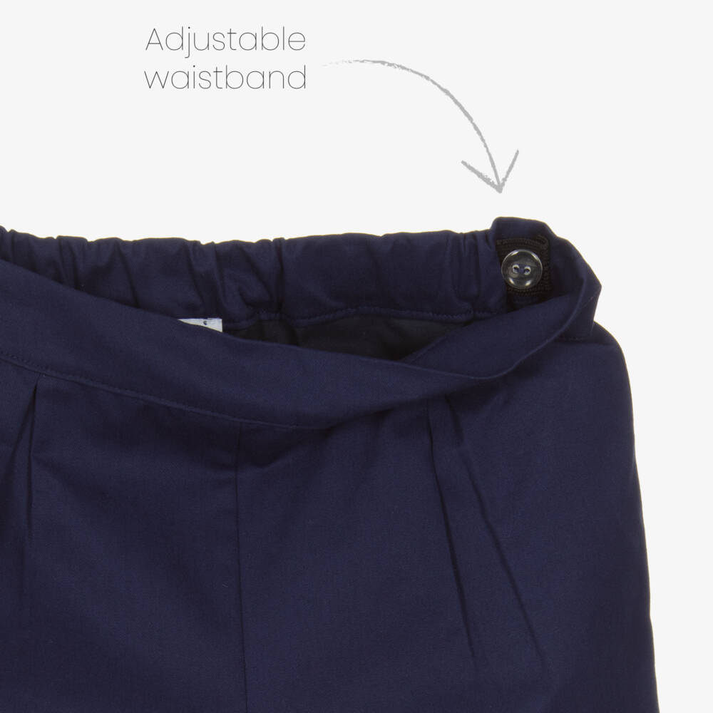 Beatrice & George-Boys Blue Stripe Cotton Sailing Boat Shorts Set | Childrensalon