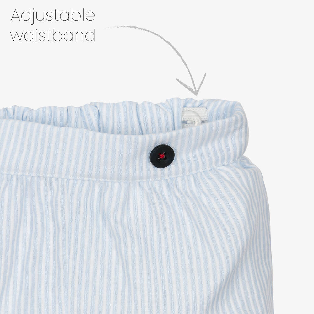 Beatrice & George-طقم شورت أولاد رضع قطن لون أزرق | Childrensalon