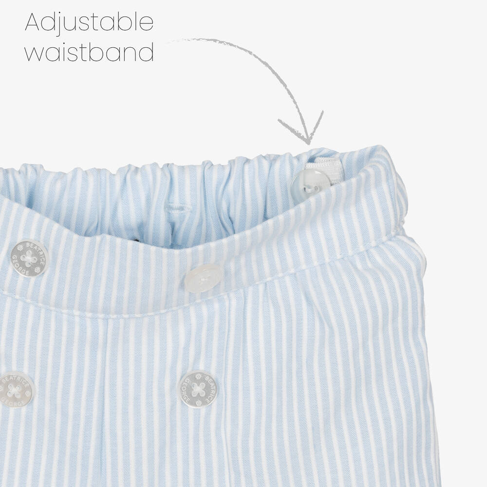 Beatrice & George-Boys Blue Striped Sailor Buster Suit | Childrensalon