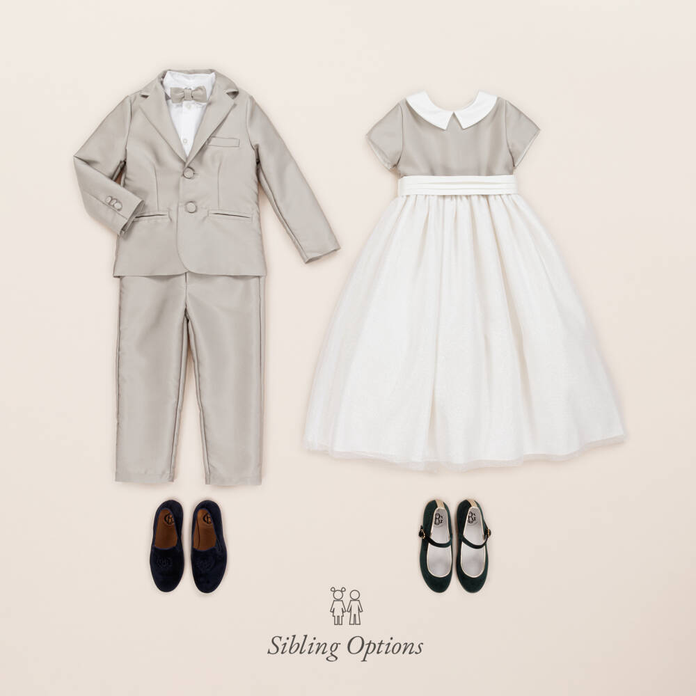 Beatrice & George-Boys Bronze Satin Twill Suit | Childrensalon