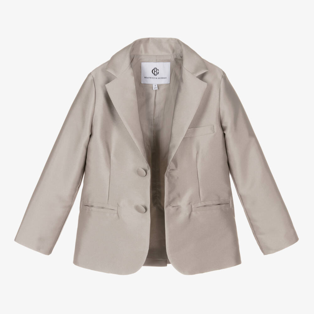 Beatrice & George-Boys Bronze Satin Twill Suit | Childrensalon