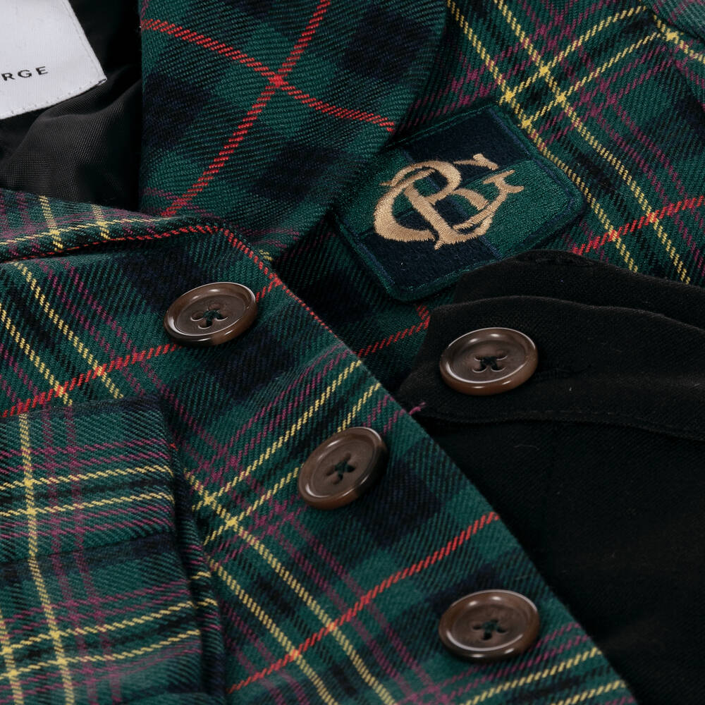 Beatrice & George-Зелено-черный костюм из шотландки для мальчиков | Childrensalon