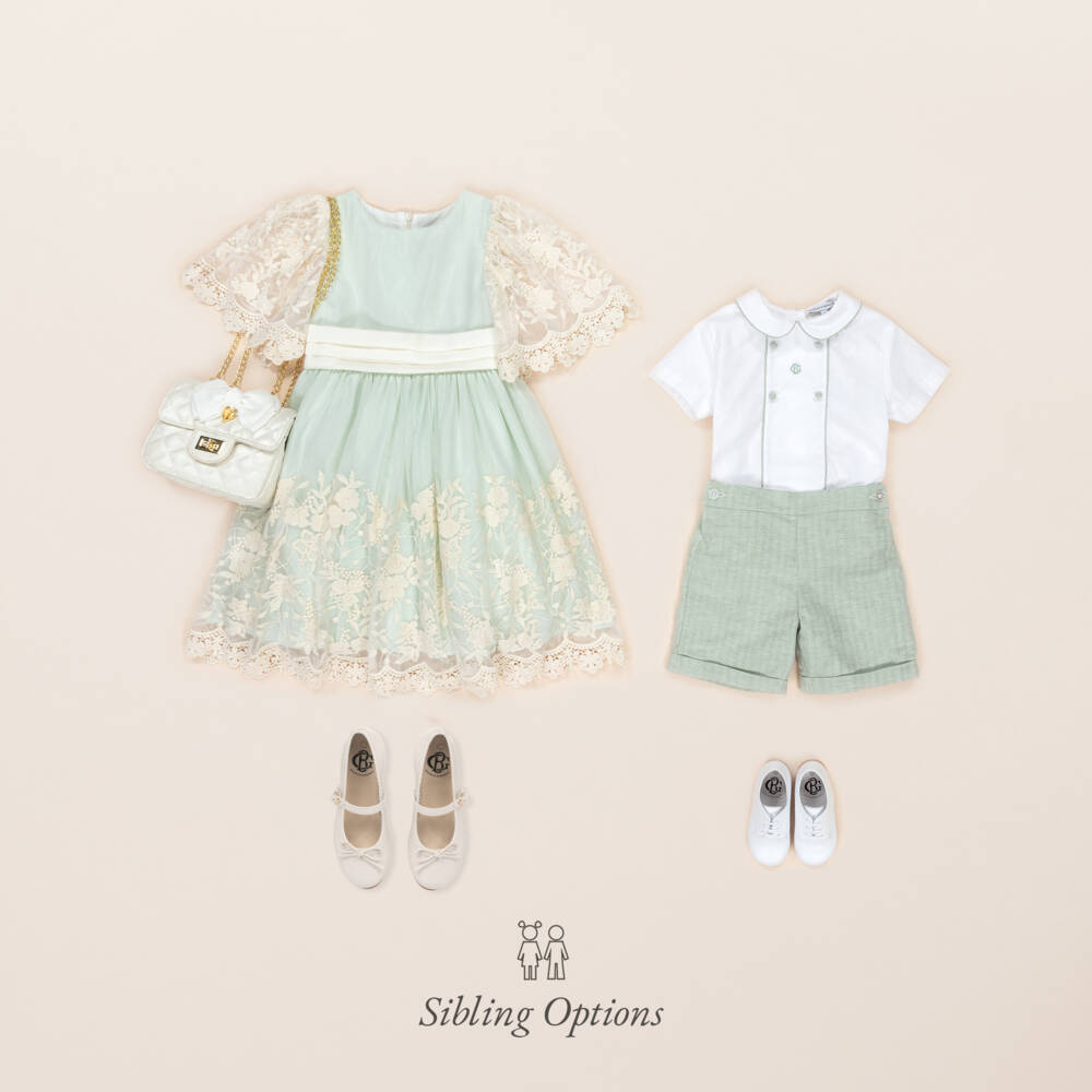 Beatrice & George-Boys Green Cotton Buster Suit | Childrensalon