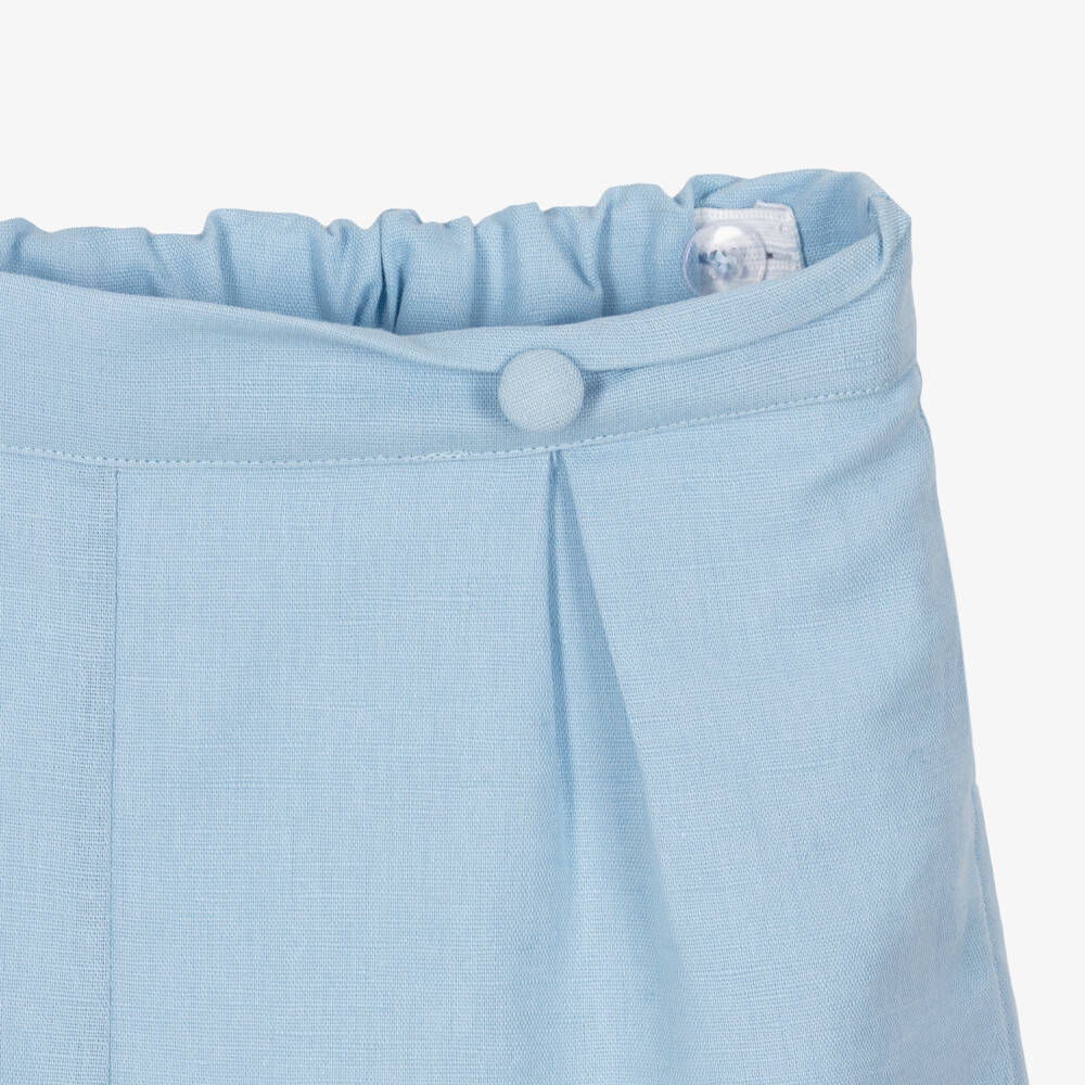 Beatrice & George-Boys Ivory & Blue Sailor Bear Print Short Set | Childrensalon