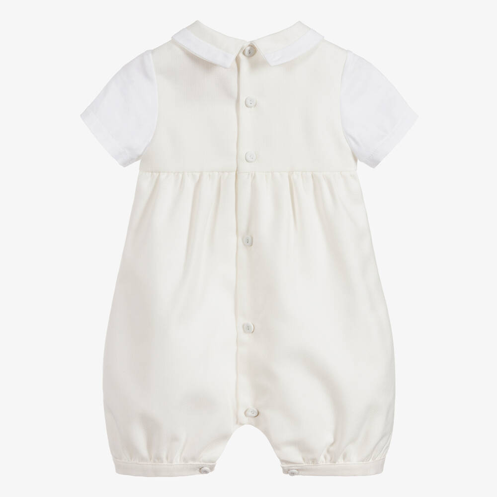 Beatrice & George-Кремовый песочник из хлопка и вискозы для мальчиков | Childrensalon