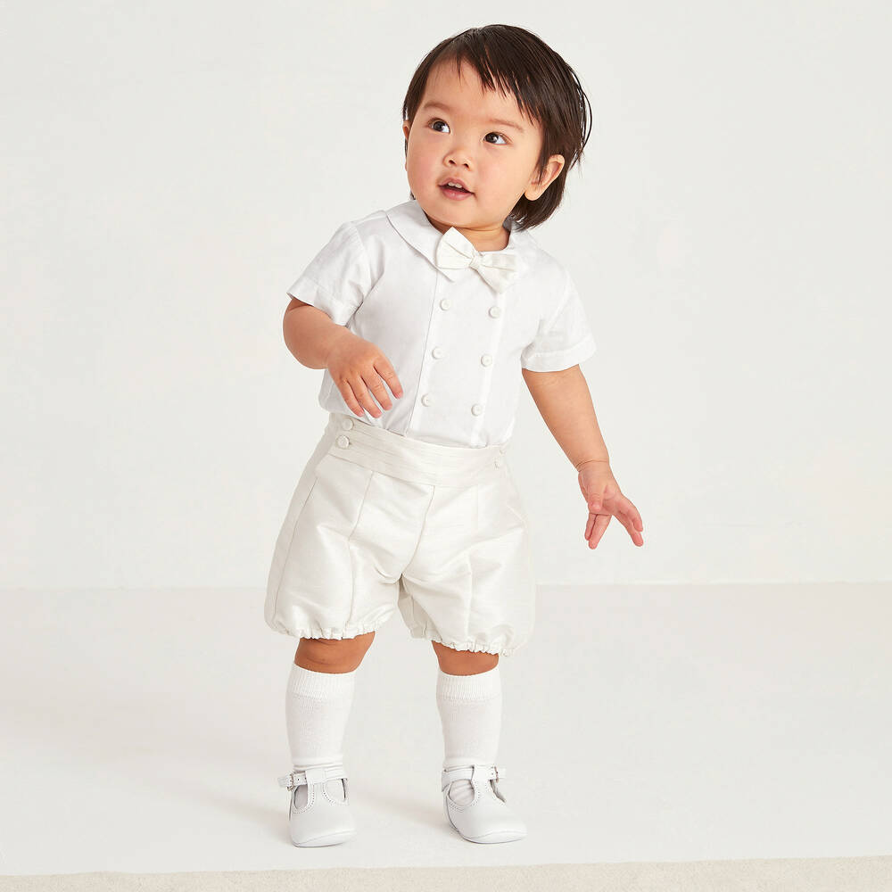 Beatrice & George-بِدلة رسمية لون أبيض وعاجي للأولاد | Childrensalon