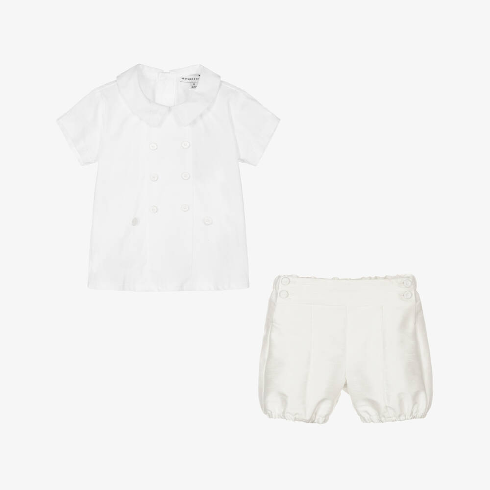 Beatrice & George-بِدلة رسمية لون أبيض وعاجي للأولاد | Childrensalon