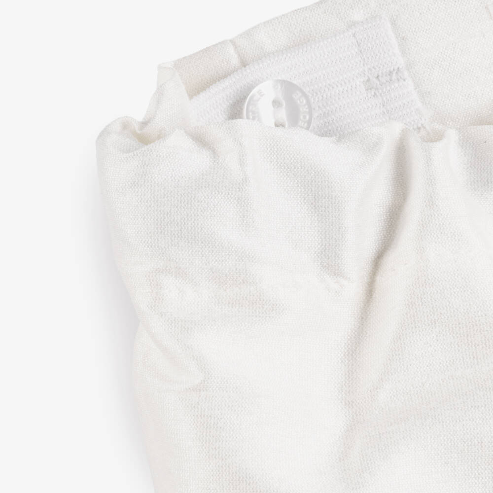 Beatrice & George-Boys Ivory Hand-Smocked Dupion Buster Suit | Childrensalon