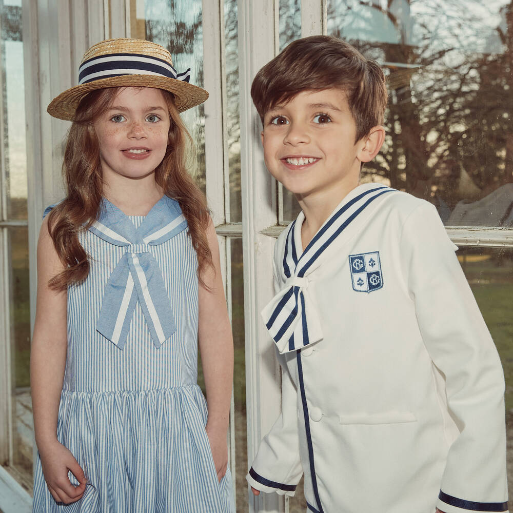 Beatrice & George-Кремовый костюм с шортами в матросском стиле | Childrensalon
