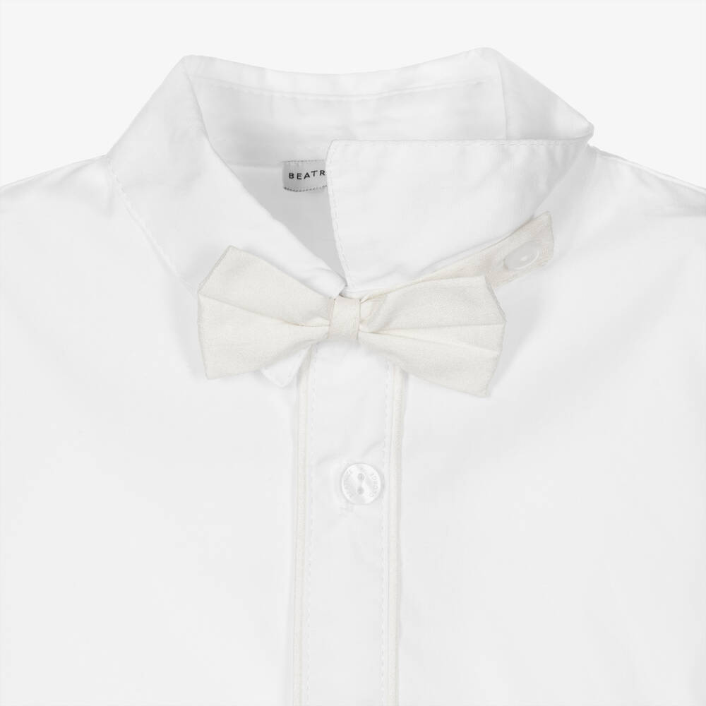 Beatrice & George-Кремовые шорты-панталоны с рубашкой для мальчиков | Childrensalon