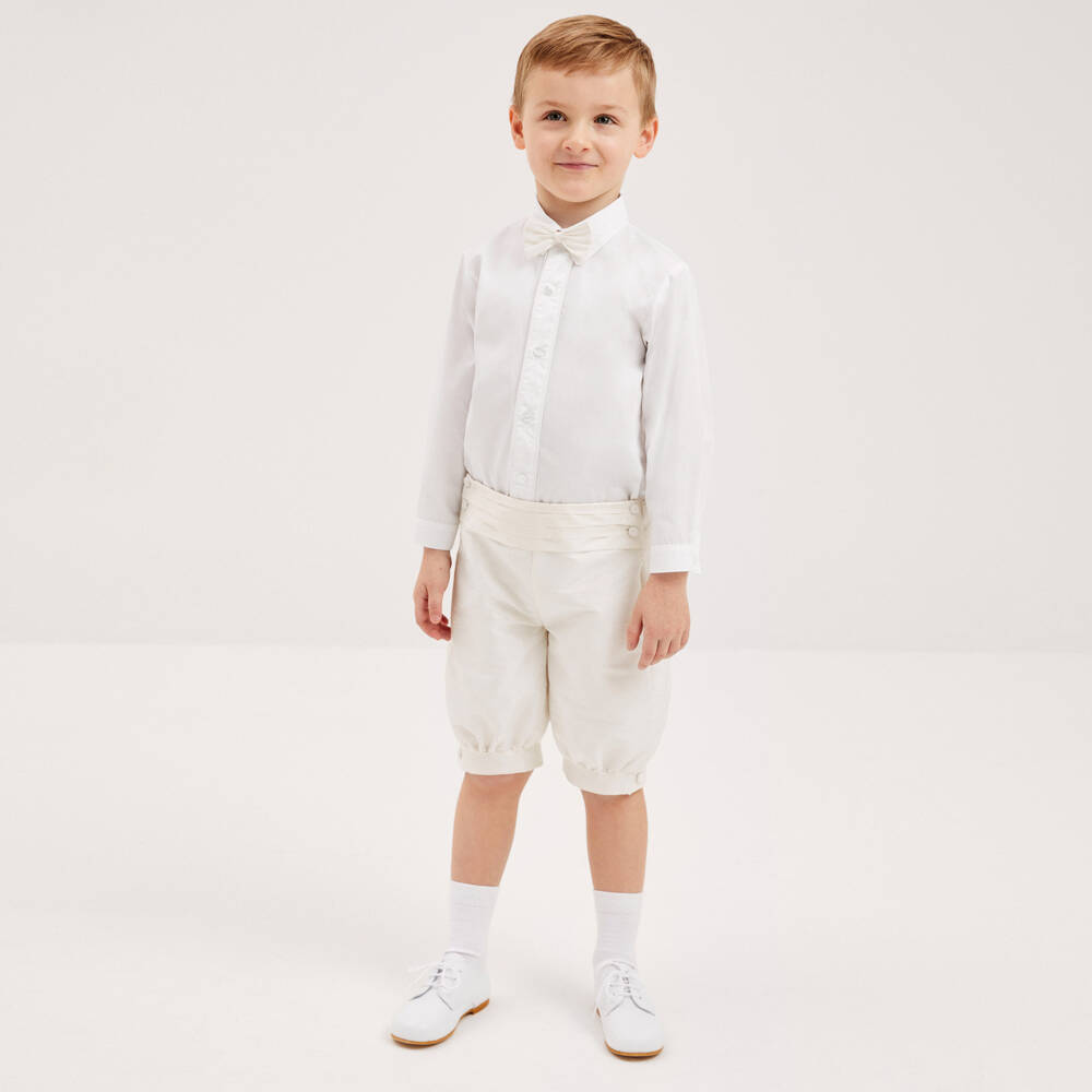 Beatrice & George-Boys Ivory Knickerbocker Shorts Set | Childrensalon