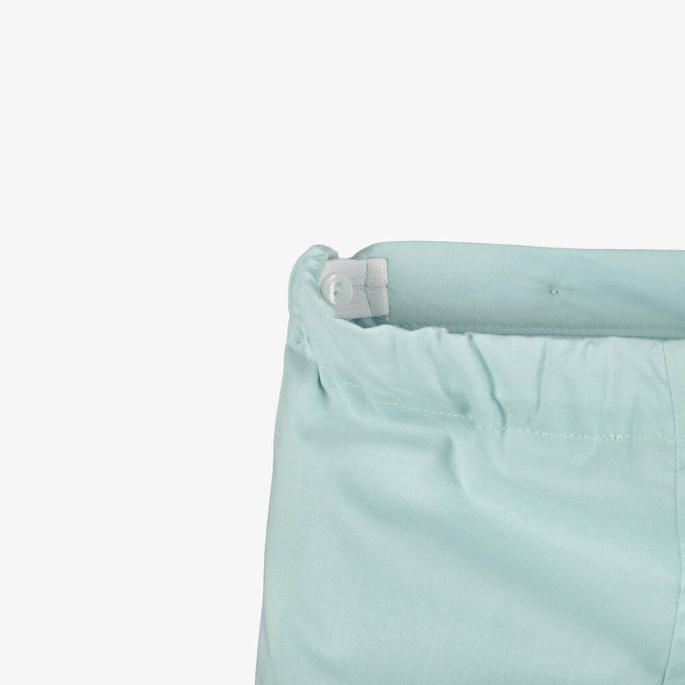 Beatrice & George-Boys Ivory Slip-Over & Green Cotton Shorts Set | Childrensalon