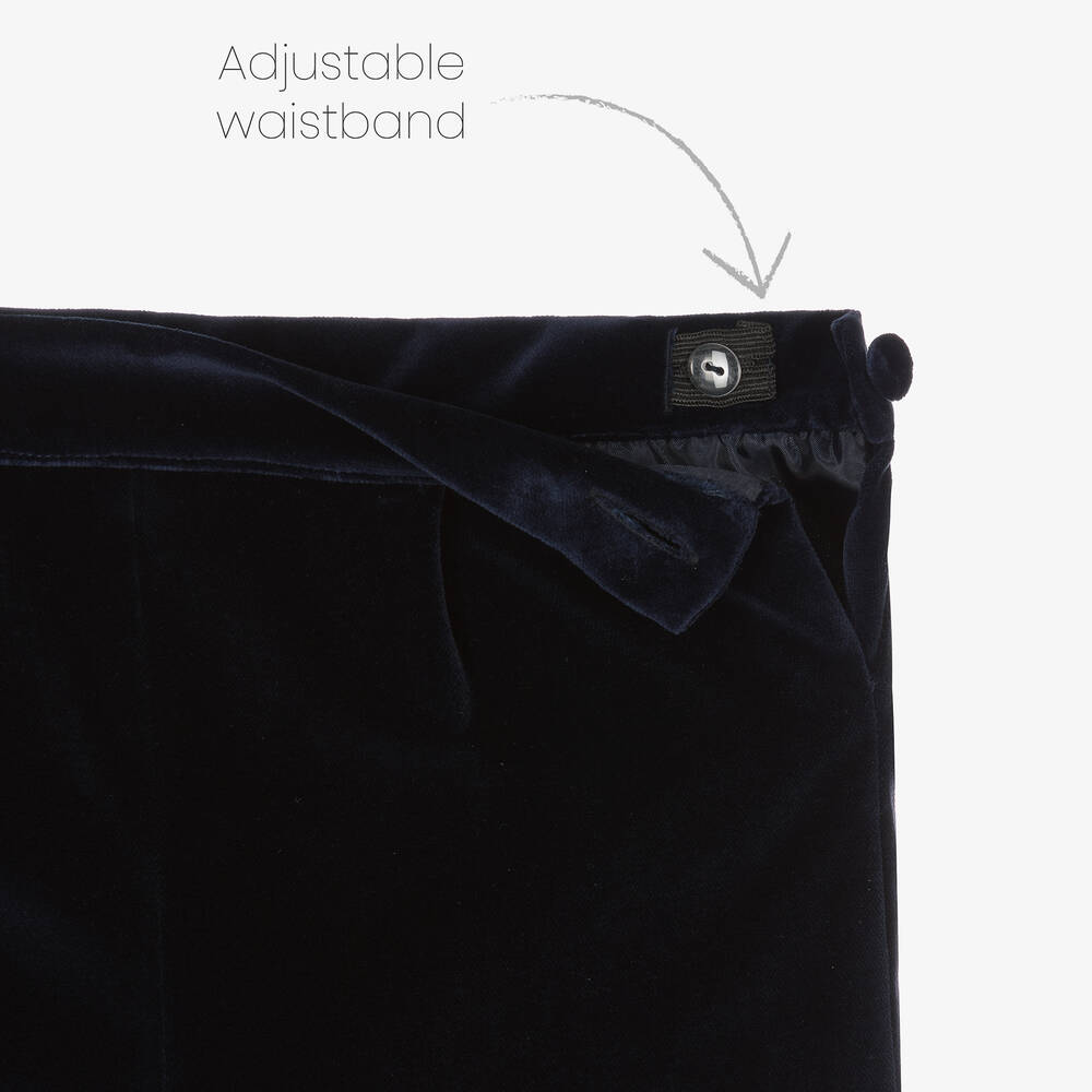 Beatrice & George-Костюм синий из бархата для мальчиков | Childrensalon