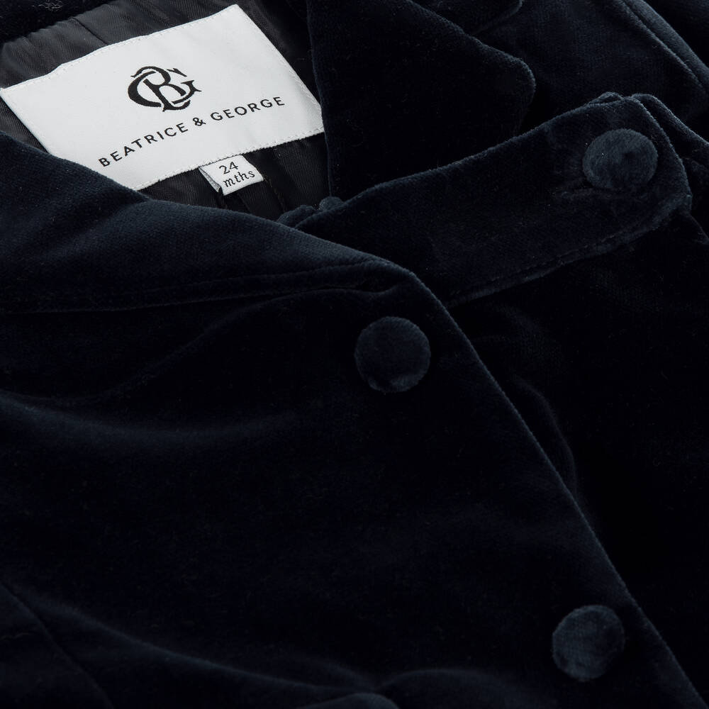 Beatrice & George-Костюм синий из бархата для мальчиков | Childrensalon