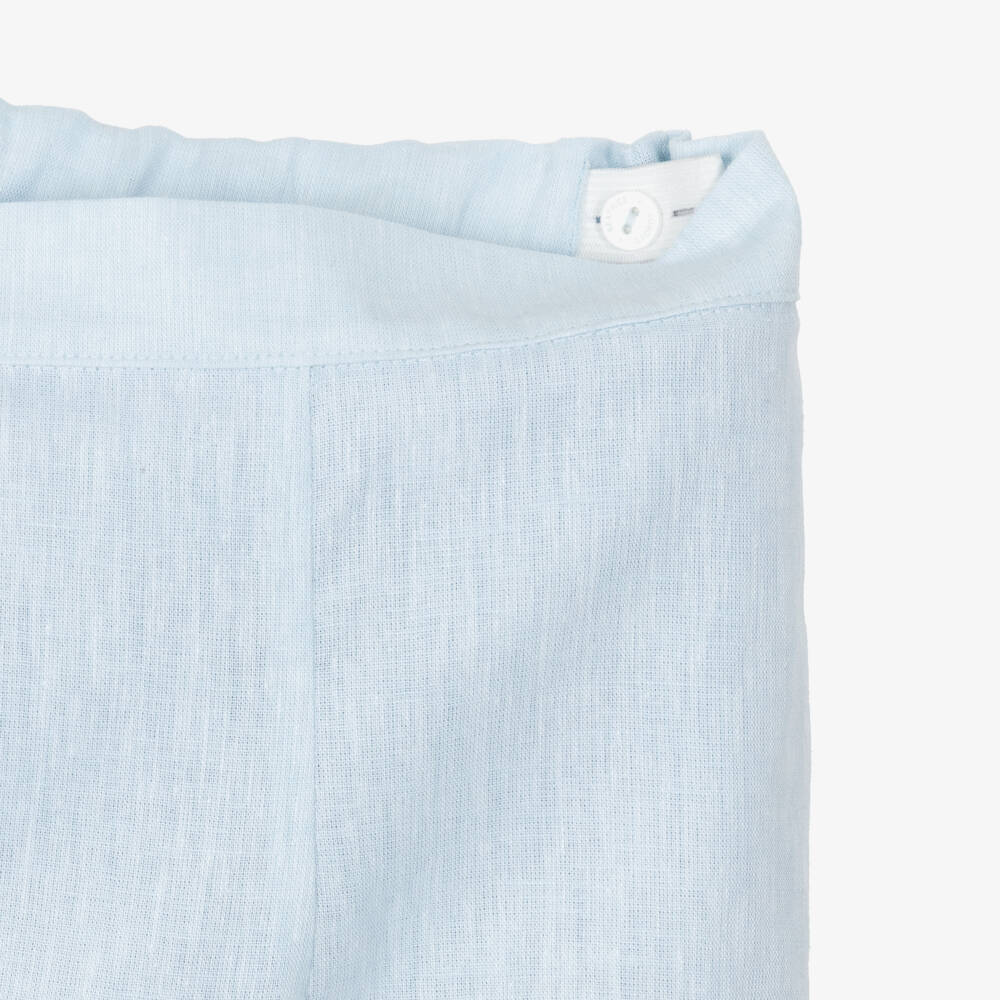 Beatrice & George-طقم شورت مطرز لون أزرق فاتح للأولاد | Childrensalon