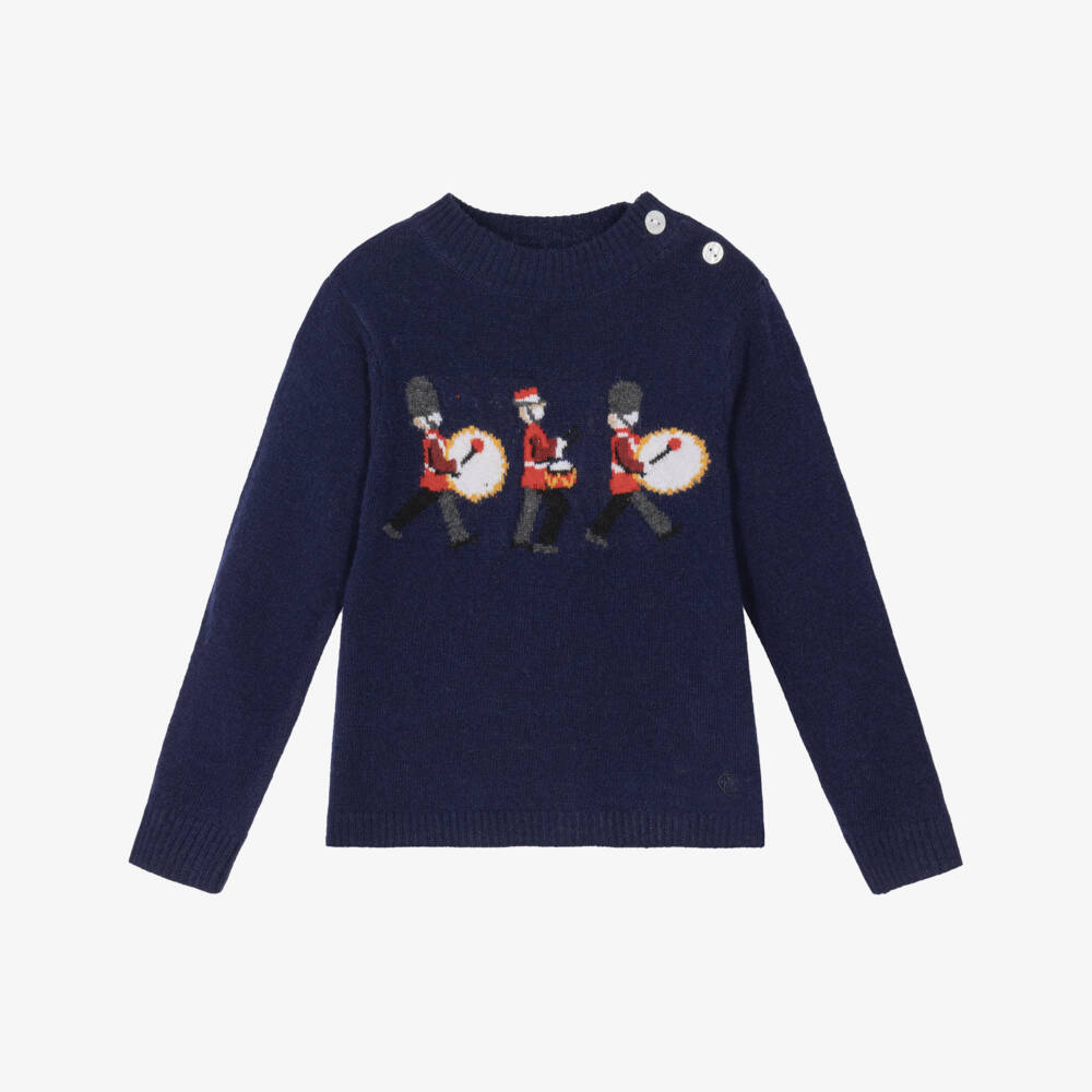 Beatrice & George-Boys Royal Guardsman Intarsia Sweater  | Childrensalon