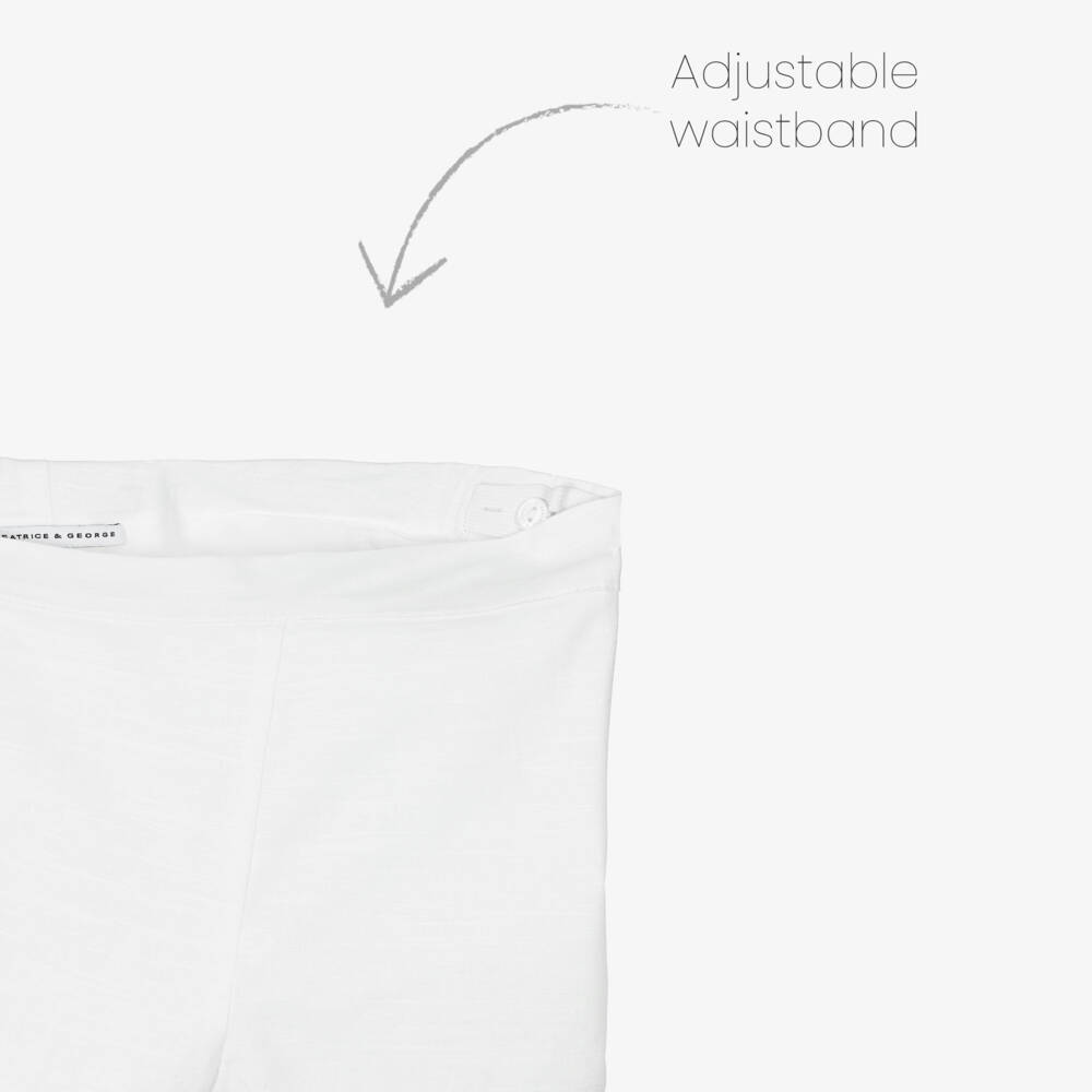 Beatrice & George-Boys White Cotton & Linen Embroidered Shorts Set | Childrensalon