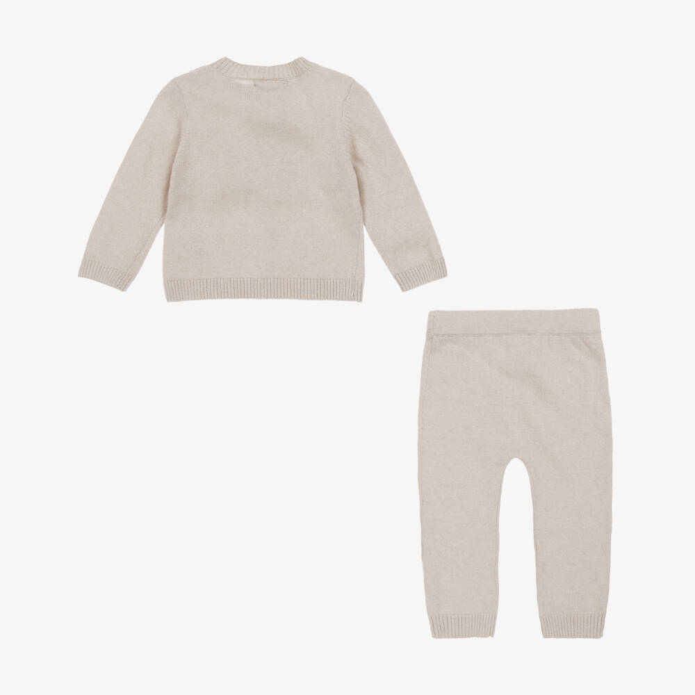 Beatrice & George-Бежевый свитер с брюками из шерсти и кашемира для девочек | Childrensalon