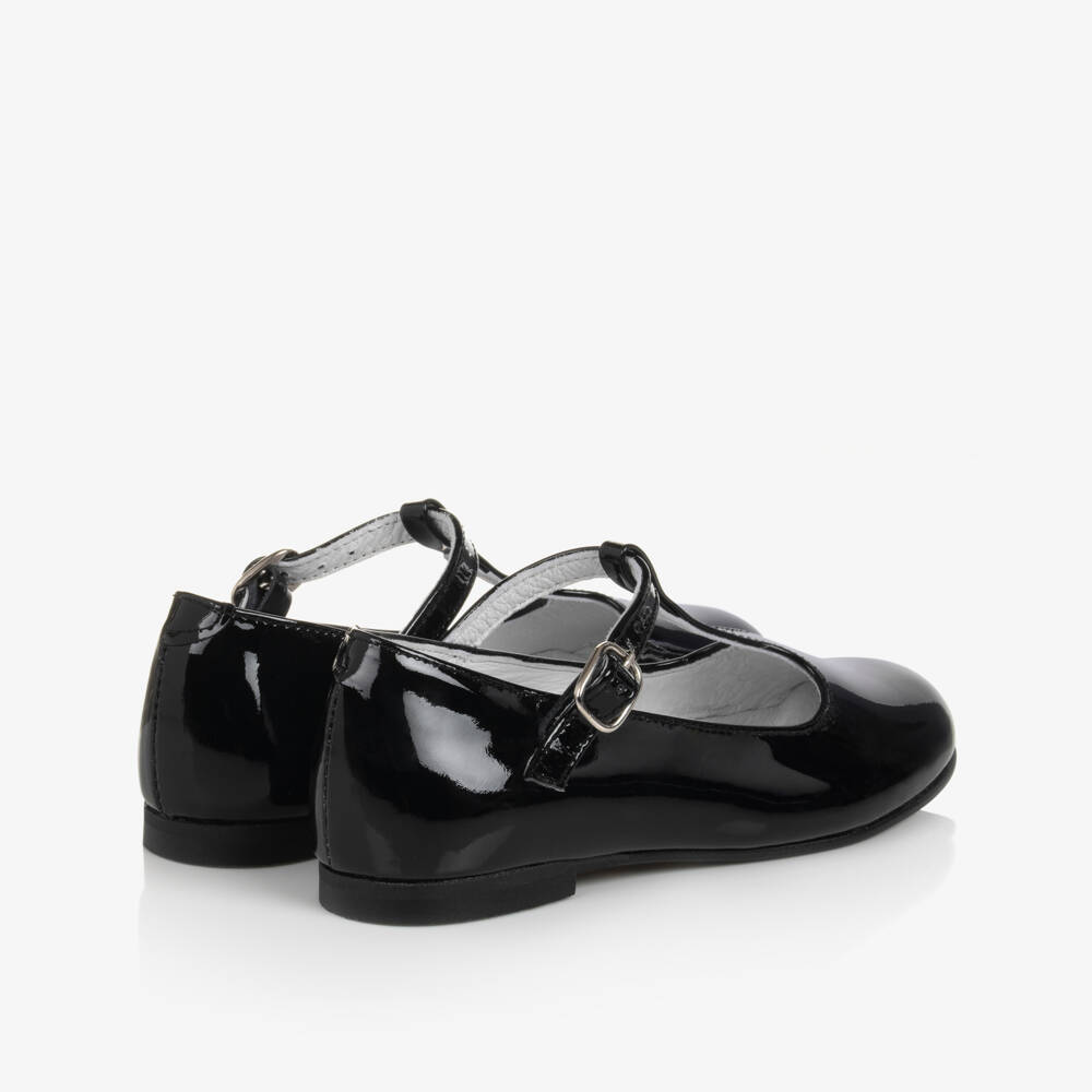 Beatrice & George-Girls Black Patent Leather T-Bar Shoes | Childrensalon