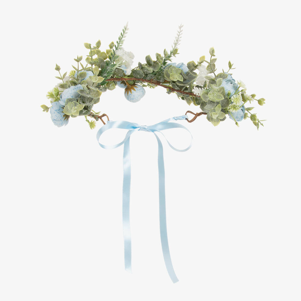 Beatrice & George-Girls Blue Handmade Floral Garland | Childrensalon