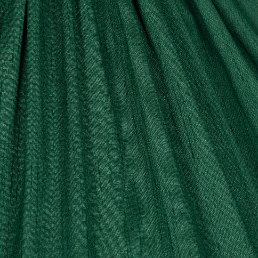 Beatrice & George-Girls Emerald Green Hand-Smocked Dupion Dress | Childrensalon