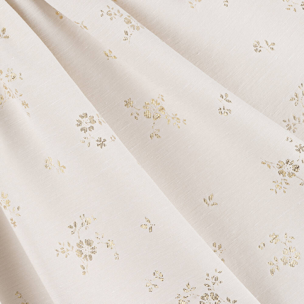 Beatrice & George-Girls Ivory Cotton Floral Jacquard Dress | Childrensalon