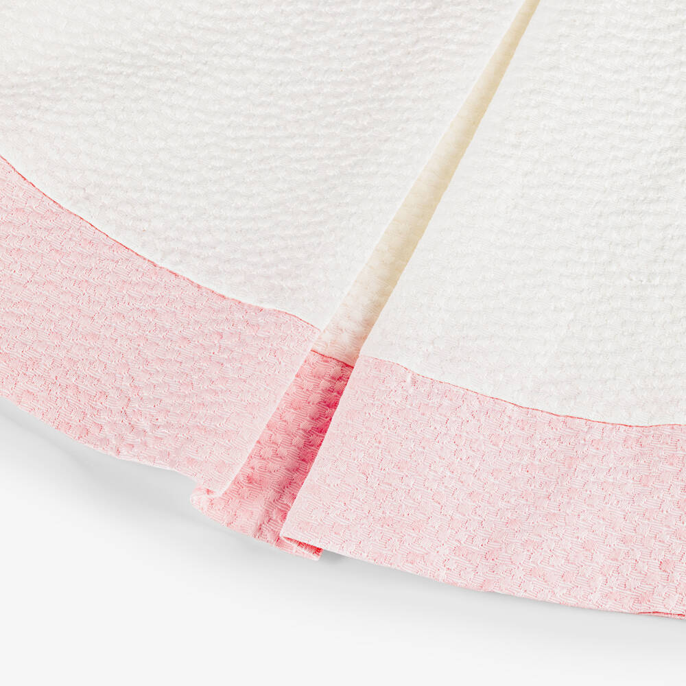 Beatrice & George-Girls Ivory & Pink Jacquard Dress with Bows | Childrensalon