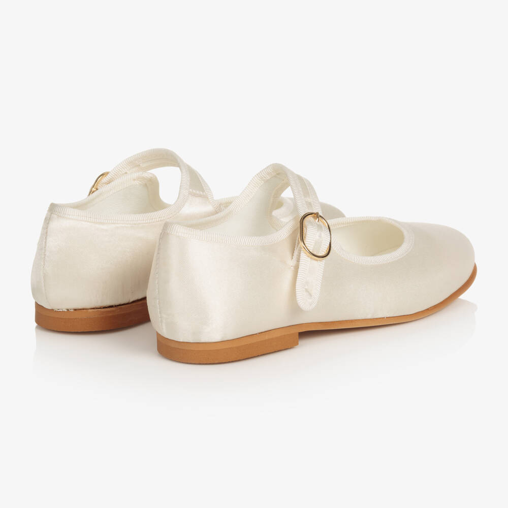 Beatrice & George-Кремовые атласные туфли с ремешком | Childrensalon