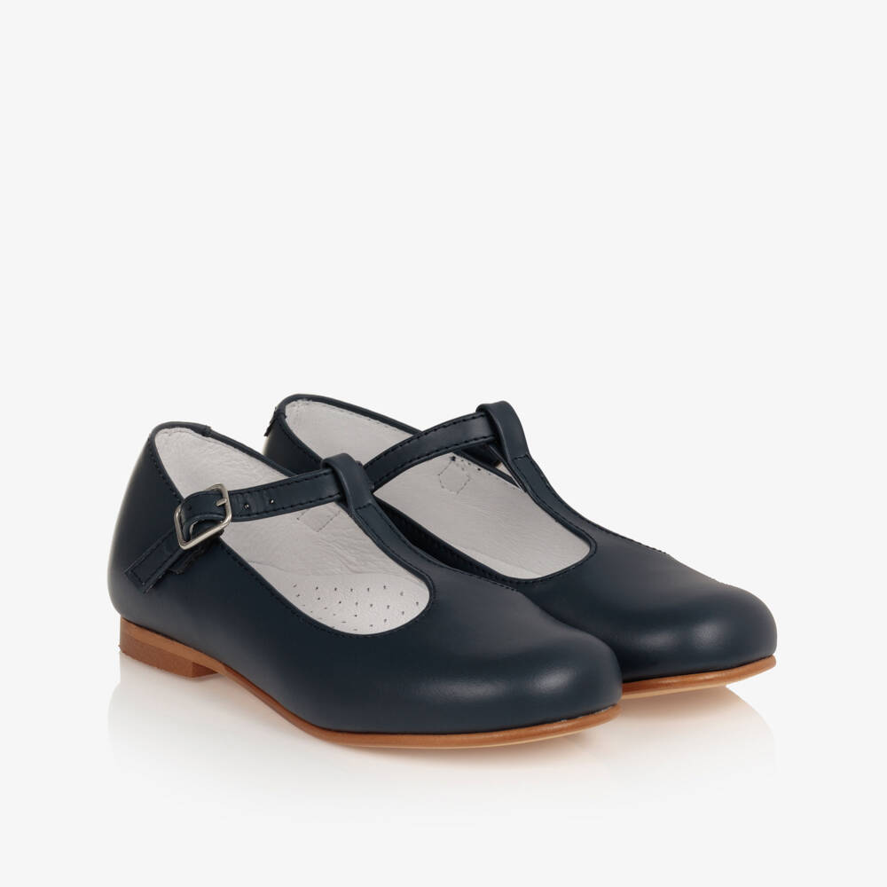 Beatrice & George-Синие кожаные туфли с Т-образным ремешком | Childrensalon
