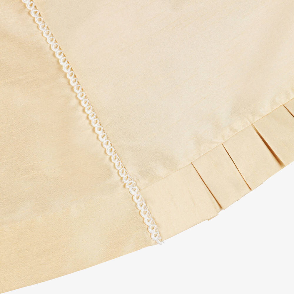 Beatrice & George-Платье из дюпиона с ручной вышивкой кремовое для девочек | Childrensalon