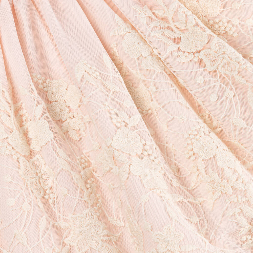 Beatrice & George-فستان تول مطرز لون زهري وعاجي | Childrensalon