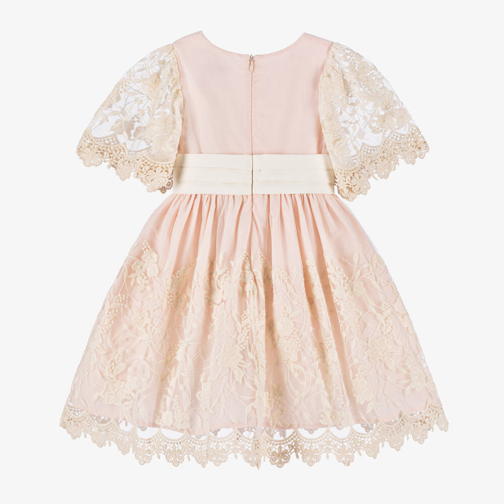 Beatrice & George-فستان تول مطرز لون زهري وعاجي | Childrensalon