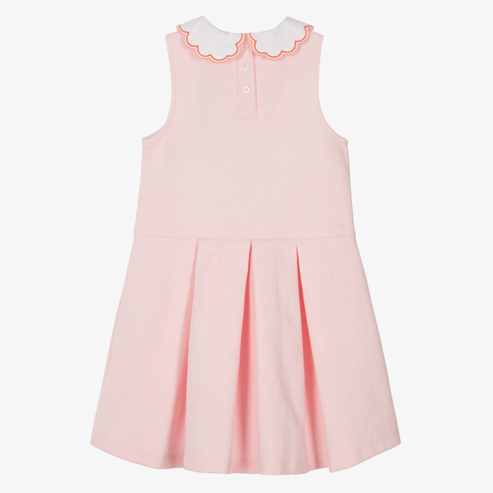 Beatrice & George-Girls Pink Milano Cotton Jersey Dress | Childrensalon