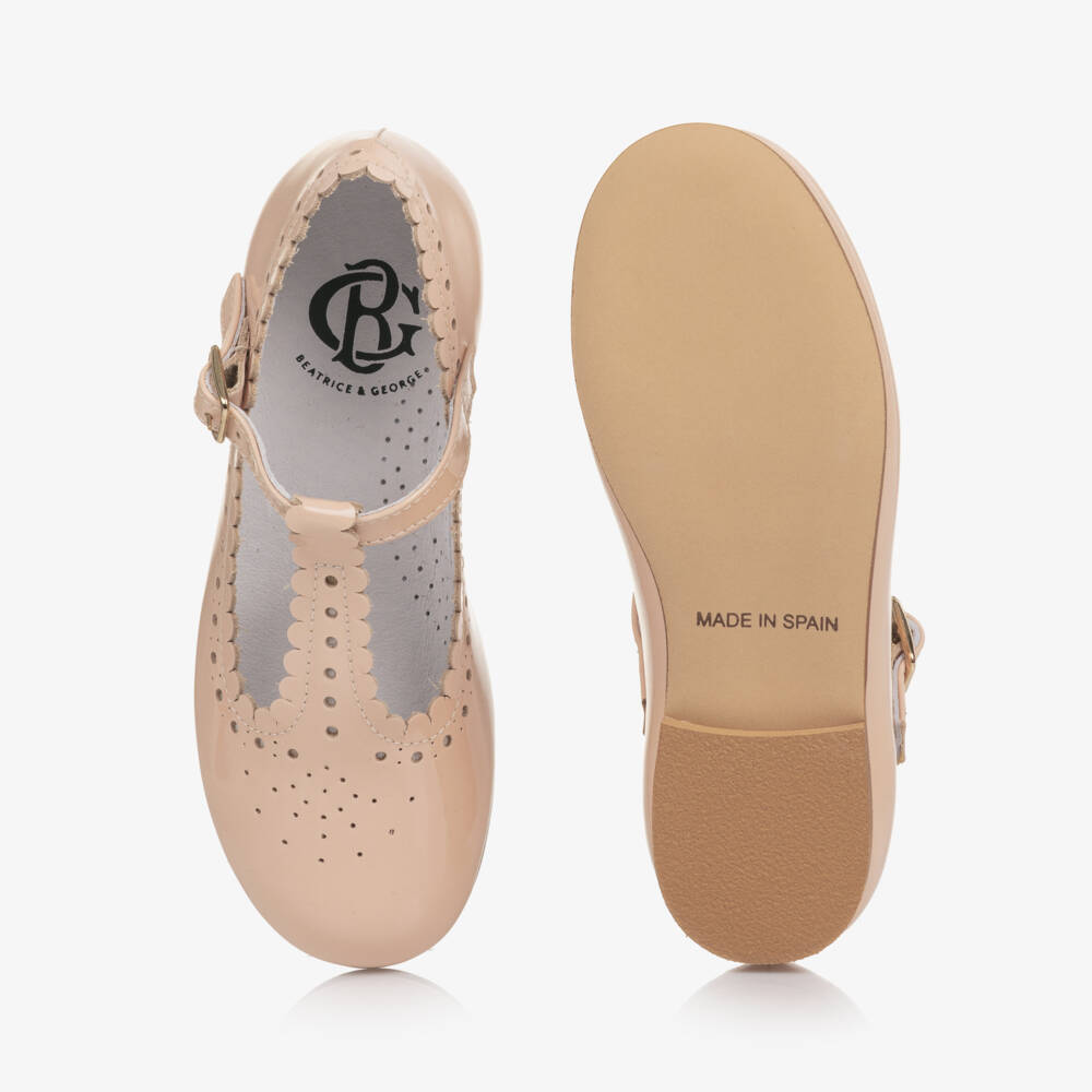 Beatrice & George-حذاء بسّير جلد لامع لون زهري للبنات | Childrensalon
