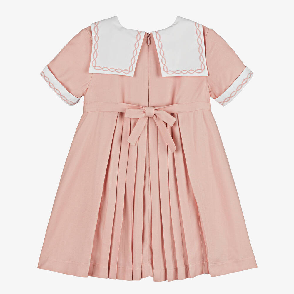 Beatrice & George-فستان فيسكوز بكسرات لون زهري | Childrensalon