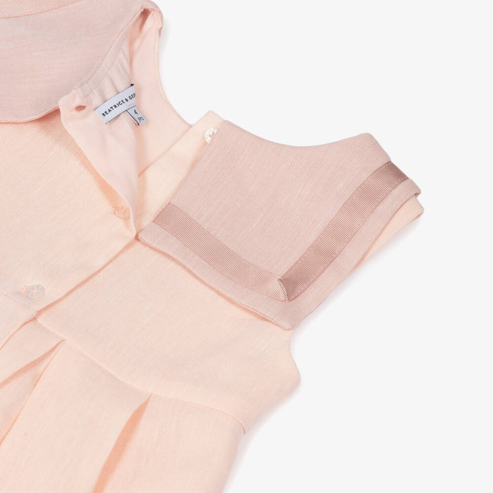 Beatrice & George-Girls Pink Sleeveless Sailor Dress | Childrensalon