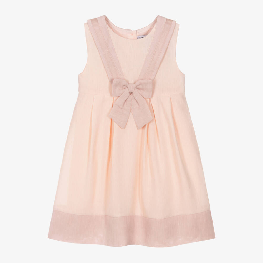 Beatrice & George-Girls Pink Sleeveless Sailor Dress | Childrensalon