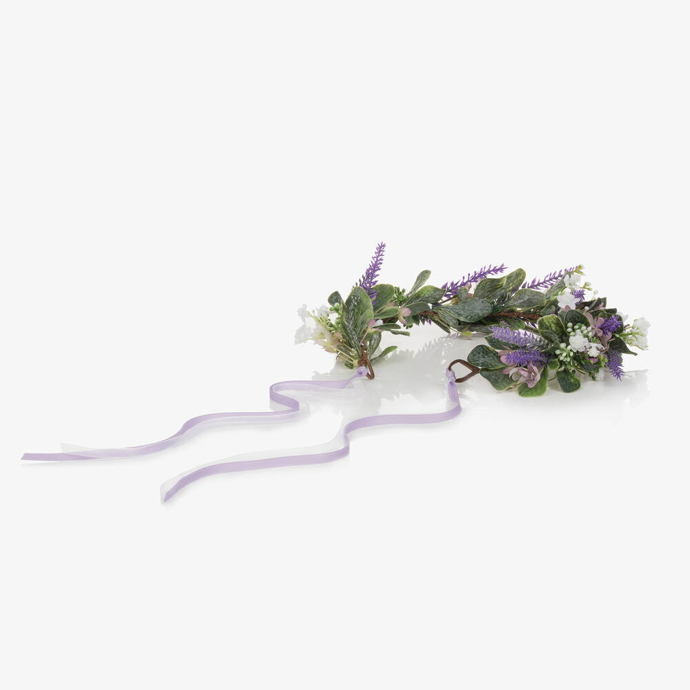 Beatrice & George-Girls Purple Handmade Lavender Garland | Childrensalon