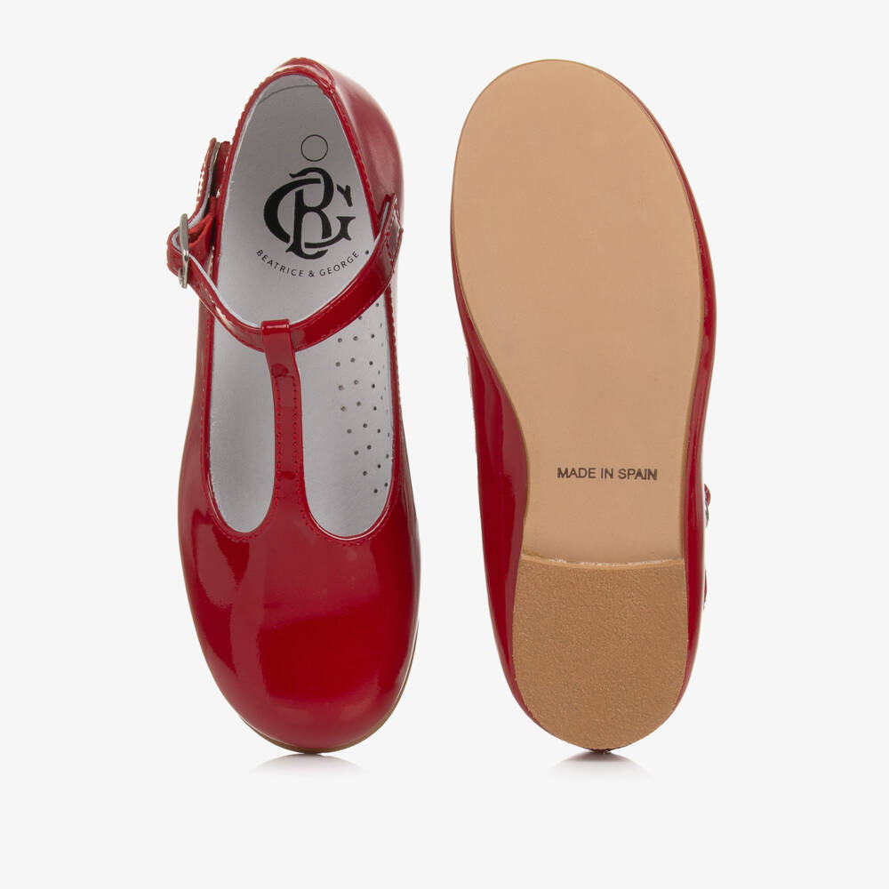 Beatrice & George-Красные туфли из лакированной кожи с Т-образным ремешком | Childrensalon